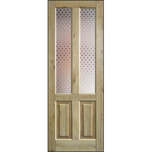 Дверь деревянная межкомнатная из массива дуба, с сучками, Серия 4, со стеклом